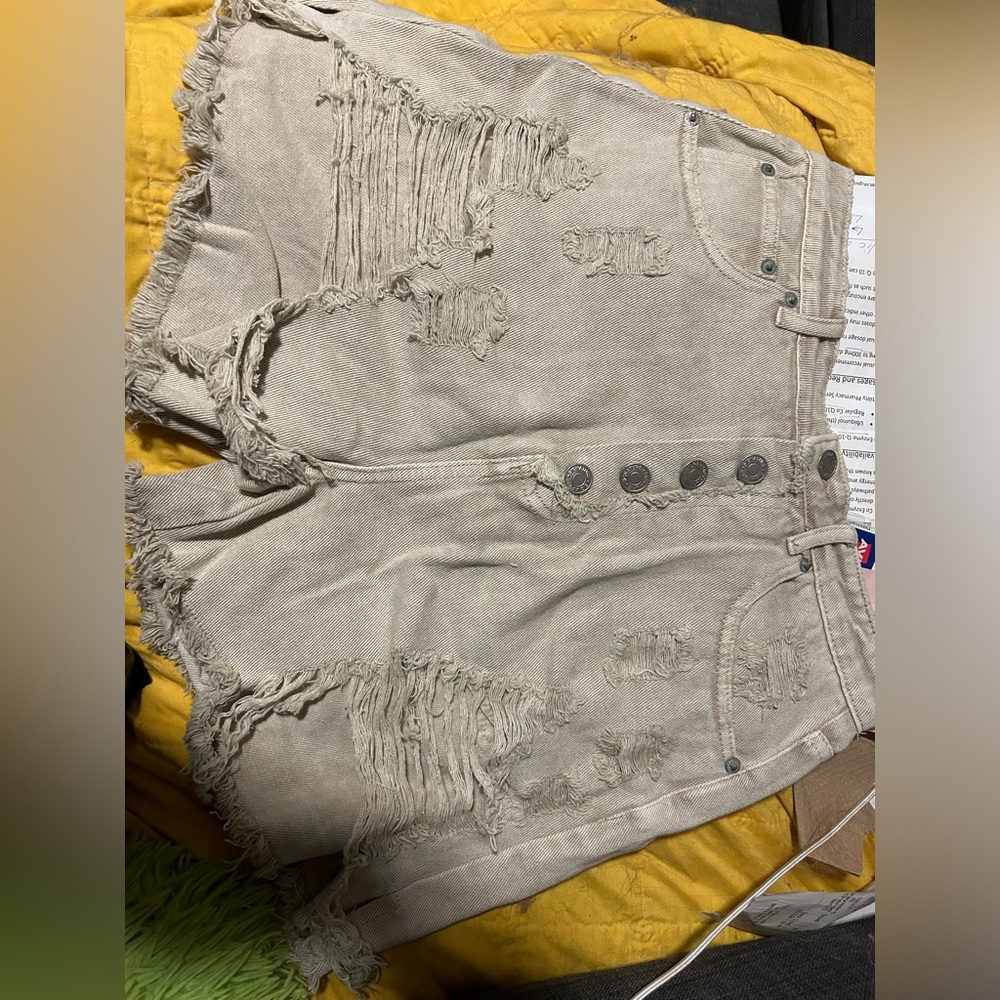 Distressed Denim Shorts